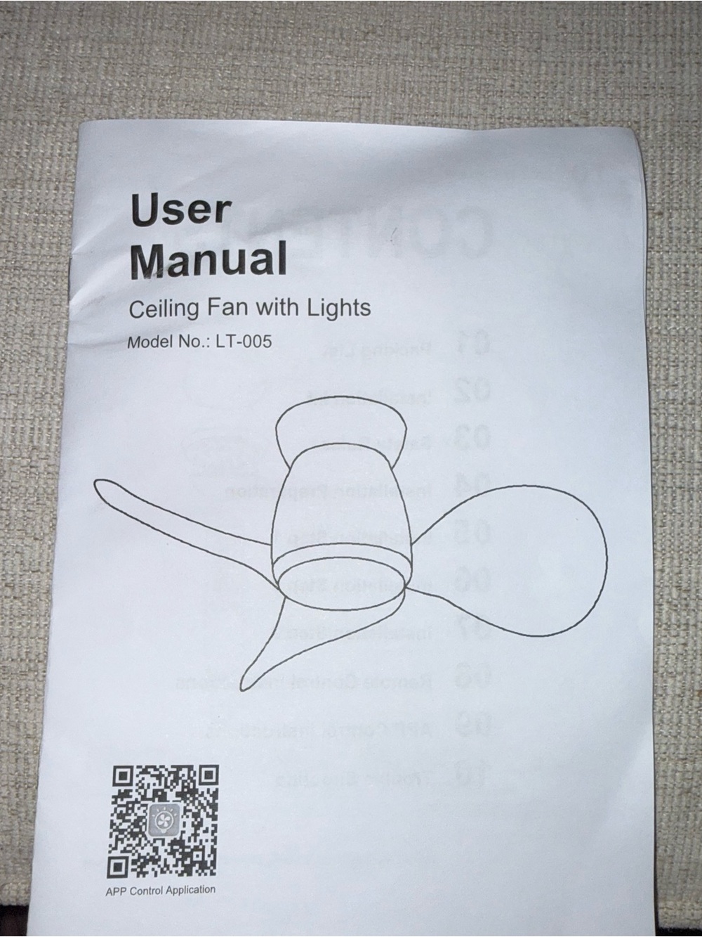 White Ceiling Fan with Lights- LT-005